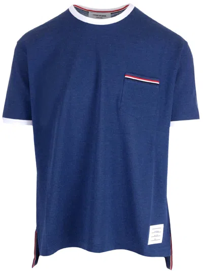 Thom Browne Cotton Piqu -shirt In Darkblue