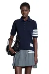 Thom Browne Cotton Piqué 4-bar Polo In Blue