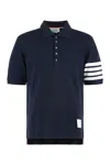Thom Browne Center Back Rwb-stripe Polo Shirt In Blue