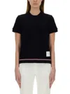 Thom Browne Woman T-shirt Midnight Blue Size 8 Cotton In Black