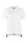 Thom Browne Crew-neck T-shirt Ribbed Side Slit In White
