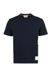 Thom Browne Navy Blue Logo Patch T-shirt In Blue