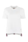 Thom Browne Crew-neck T-shirt Ribbed Side Slit In White