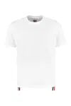 Thom Browne Men's Rwb Stripe Piquã© T Shirt In White