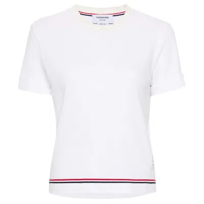 Thom Browne Cotton Pique Tee Women In White