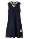 Thom Browne Piquet Dress With V Neckline And Arm Holes