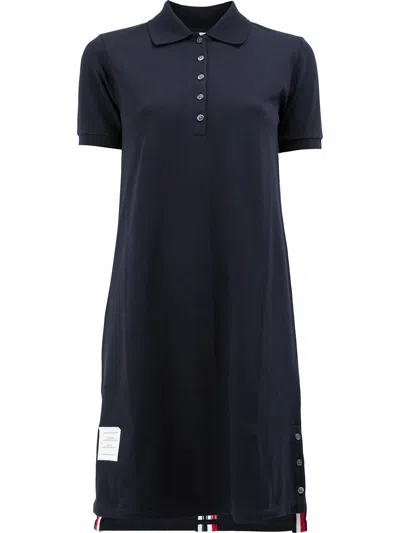 Thom Browne Cotton Polo Dress In Blue