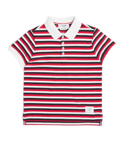 Thom Browne Kids' Cotton Polo Shirt In Red