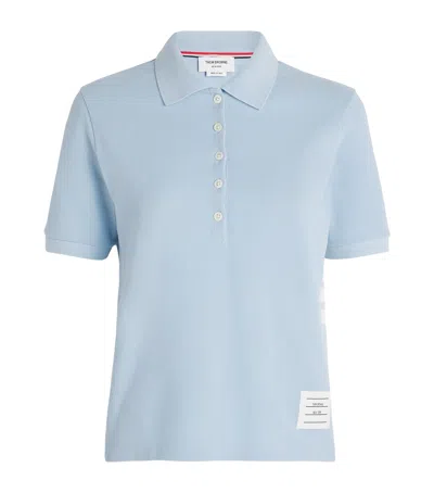Thom Browne Cotton Polo Shirt In Blue