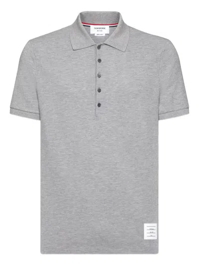 Thom Browne Cotton Polo Shirt In Gray