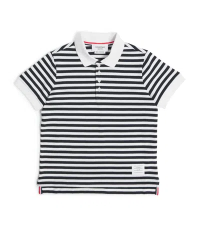 Thom Browne Kids' Cotton Polo Shirt In Navy