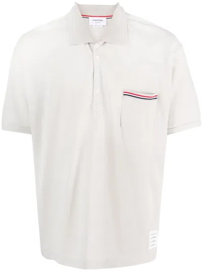 Thom Browne White Shirt Collar Polo