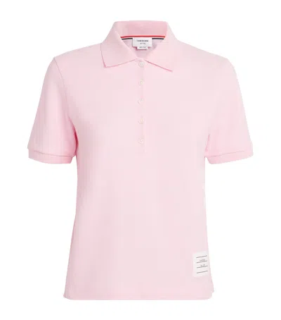 Thom Browne Cotton Polo Shirt In Pink