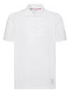 Thom Browne Cotton Polo Shirt Featuring Point Collar And Short Sleeves In Red