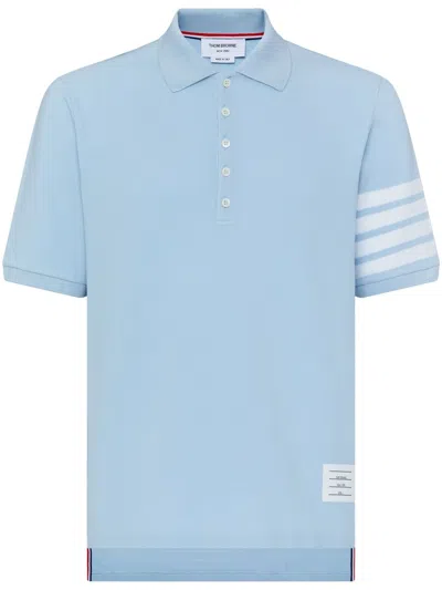 Thom Browne Cotton Polo Shirt In Blue