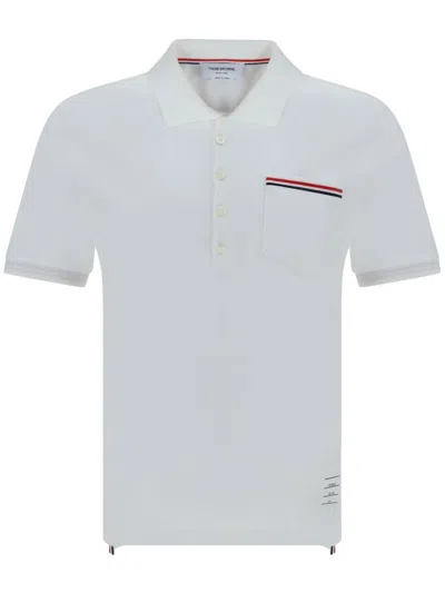 Thom Browne Rwb Cotton Polo Shirt In White