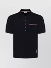 Thom Browne Navy Blue Cotton Polo Shirt