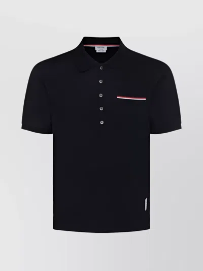 THOM BROWNE COTTON PIQUÉ SHORT-SLEEVE POLO SHIRT