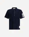 Thom Browne Navy Milano Cotton 4-bar Polo In Blue