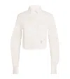 Thom Browne Cotton Poplin Cropped Shirt In White