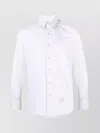 Thom Browne Classic Long Sleeves Shirt With Cf Gg Placket In Solid Poplin Clothing
