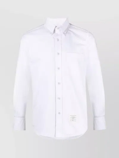 THOM BROWNE COTTON SHIRT ARMBAND DETAIL