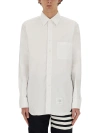 Thom Browne Signature Grosgrain Placket Shirt In Bianco