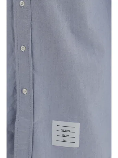 Thom Browne Cotton Oxford Shirt In Blue