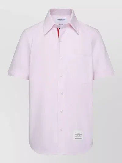 Thom Browne Cotton Shirt Button Down Collar Pocket In Blue