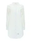 Thom Browne Oxford Cotton Mini Shirt Dress In White