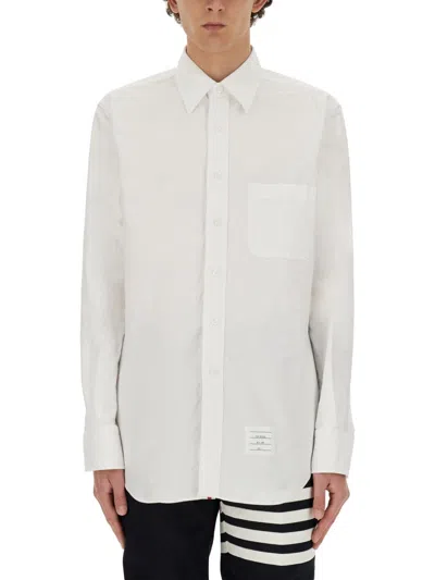 Thom Browne Signature Grosgrain Placket Shirt In White