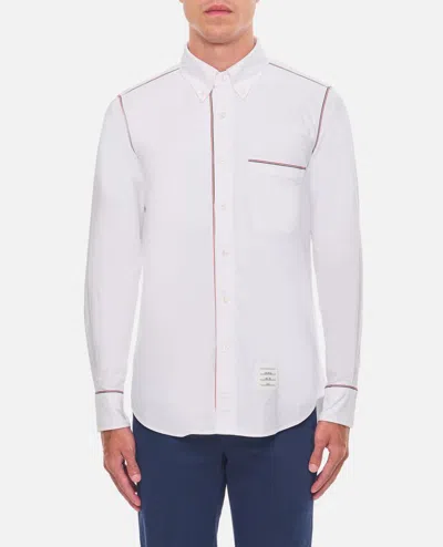 Thom Browne Straight Fit Cotton Shirt In Weiss