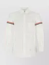 THOM BROWNE COTTON SHIRT WITH CHEST POCKET AND CUFFED SLEEVES