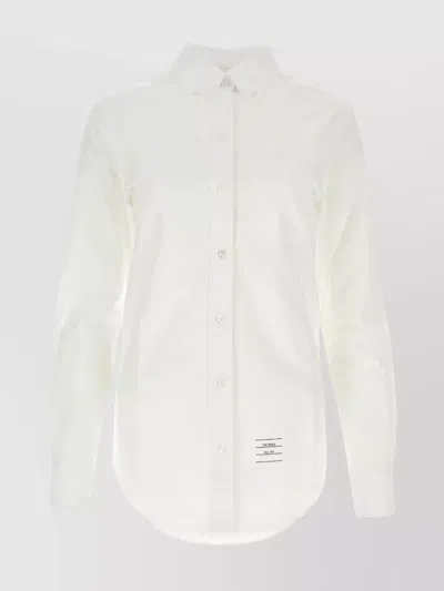 Thom Browne Cotton Shirt With Chest Pocket And Cuffs In White