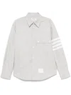 Thom Browne Oversized Cotton Shirt Contrast Stitching In White