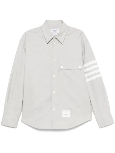 THOM BROWNE COTTON SHIRT WITH FOUR-STRIPE DETAIL