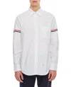 Thom Browne Cotton Shirt With Grosgrain Stripes And Timeless Silhouette In White