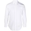 Thom Browne Classic Long Sleeves Shirt With Cf Gg Placket In Solid Poplin Clothing