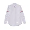 Thom Browne Gingham Check Long-sleeved Poplin Shirt In Blue