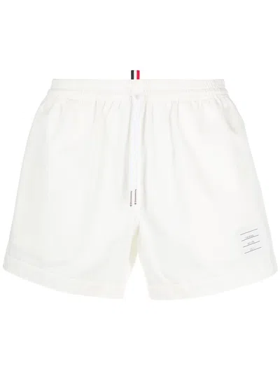 Thom Browne Cotton Shorts With Drawstring Waist In White