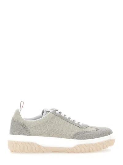Thom Browne Cotton Sneaker In Grey
