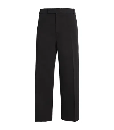 Thom Browne Cotton Straight Trousers In Black