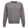Thom Browne Milano Stitch Crew Neck Pullover In Grey