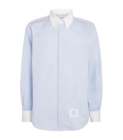 Thom Browne Cotton Stripe Shirt In Blue