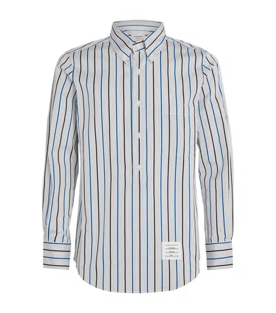 Thom Browne Cotton Stripe Shirt In Blue
