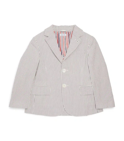 Thom Browne Kids' Cotton Striped Blazer (2-12 Years) In Grey