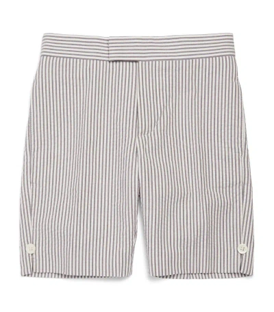 Thom Browne Kids' Cotton Striped Shorts (2-12 Years) In Grey