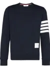Thom Browne Classic Sweatshirt In Classic Loopback With Engineered 4 B In Blue