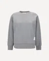 Thom Browne Crew Neck Cotton Sweatshirt With Stripe Detail In Gray