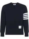 Thom Browne Engineered 4-bar Cotton Sweatshirt In Blue